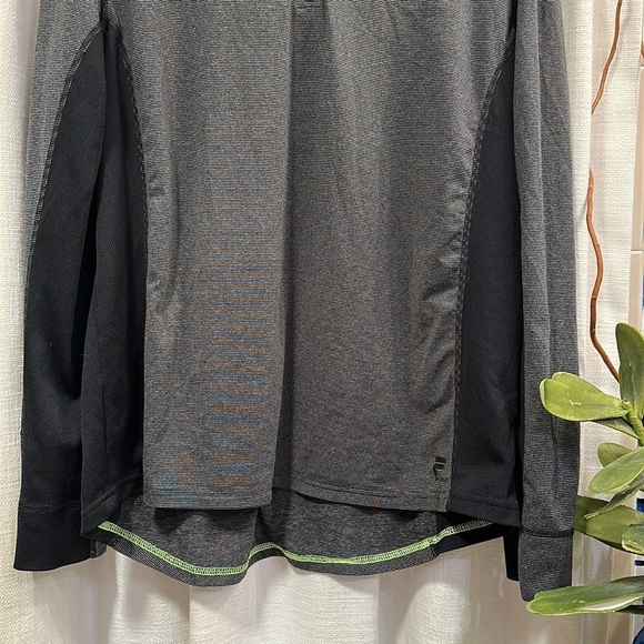 Men’s FILA Sport Black & Gray Quarter Zip Long Sleeve Pullover Size Large - Picture 3 of 8